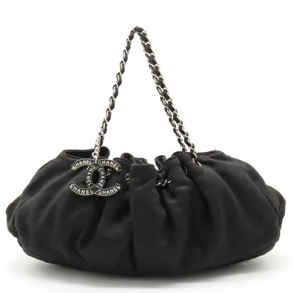 CHANEL Handbags - CHANEL Cocomark Melrose Cabas Matelasse Chain Shoulder Bag Cotton Jersey Blac...